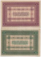 Olaszország / Velence / Osztrák-magyar megszállás 1918. 1L + 2L T:III 
Italy / Venice / Austro-Hung...