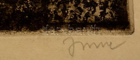 Imre István (1918-1983): Virágcsendélet. Rézkarc, papír, jelzett, 39×29 cm