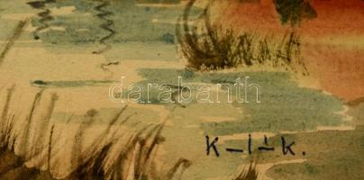 Olvashatatlan jelzéssel: Nádas. Akvarell, papír, 24×46 cm