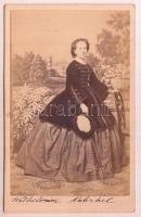 cca 1857 Wilhelmine Kabrhel feliratozott, vizitkártya méretű fényképe Mayer György pesti fényképíró műterméből, 10,5x6,5 cm
