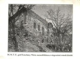 Várgesztes, M.M.T.E. gróf Esterházy Móric menedékháza a romok közt, Held János kiadása (14 cm x 10 cm) (EK)