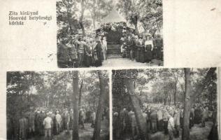 Budapest IX. Zita királyné honvéd helyőrségi kórház, a hátoldalon a kórház pecsétjével (EK)