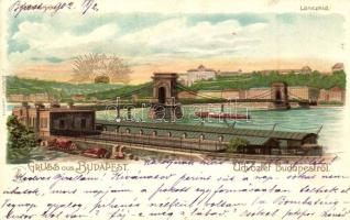 Budapest, Lánchíd,F. Schmuck litho