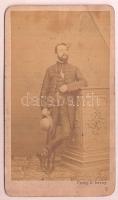 cca 1865 Szalacsi István - Komárom egyházmegyei kerület képviselője - feliratozott, vizitkártya méretű fényképe, Pesky és Gévay pesti műterméből, sarkán törésvonal, 10,5x6 cm
