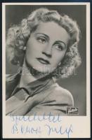P. Orosz Júlia (1908-1997) operaénekesnő aláírása az őt ábrázoló fotólapon, 14x9 cm./ autograph signature