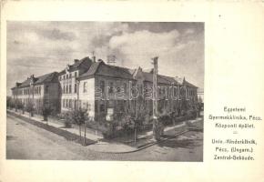 Pécs, Egyetemi Gyermekklinika, kórház, központi épület, Dunántúl kiadása (14 cm x 10,5 cm) (EK)
