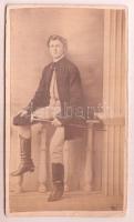 1862 Ottlyk József feliratozott, vizitkártya méretű fényképe, 10x6 cm