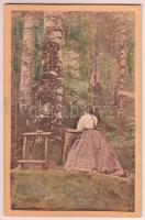 cca 1863 Színezett, feliratozott, vizitkártya méretű fénykép, 9,5x6 cm