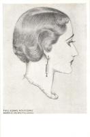 Piedl Kornél női fodrászatának reklámlapja, hölgy / female hairdresser advertisement, lady (16 cm x 10,5 cm)