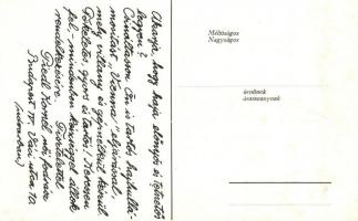 Piedl Kornél női fodrászatának reklámlapja, hölgy / female hairdresser advertisement, lady (16 cm x ...