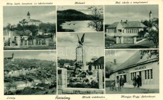 Harsány, Hangya, Hősök emlékműve, Római katolikus templom és iskola, Református templom és iskola