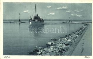 Siófok, móló, gőzhajó (EB)