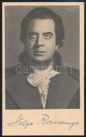 Helga Rosvaenge (1897-1972) operaénekes aláírása egy őt ábrázoló nyomtatványon, 14x8 cm/ autograph signature