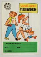 cca 1960 MHSz kitöltetlen versenyplakát, 42×30 cm
