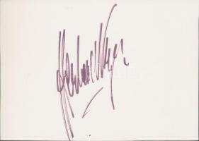 Herbert von Karajan (1908-1989) karmeset aláírása egy kartonlapon, 10x15 cm / autograph signature