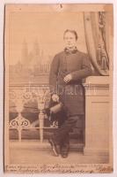 1863 Feliratozott, vizitkártya méretű fénykép, Louis Gothe magdeburgi műterméből, 9,5x6 cm