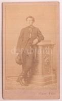 cca 1862 Zimányi Kálmán feliratozott, vizitkártya méretű fényképe, Canzi és Heller pesti műterméből, 10,5x6 cm