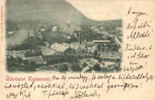 1898 Kudzsir, Kudsir, Cugir; látkép, Graef H. kiadása / general view (kis szakadás / small tear)