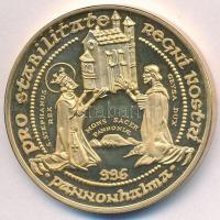 Lebó Ferenc (1960-) 1996. "II. János Pál pápa látogatása - Pannonhalma, Győr" aranyozott e...