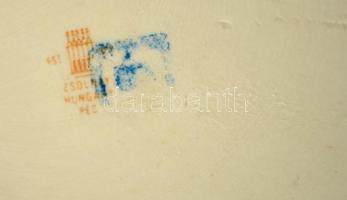 Zsolnay porcelán mérőpohár (max. 500 g), matricás, jelzett, hibátlan, d: 11 cm