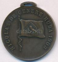 ~1910. "Nicolas de Genere Huba 1903 / Caput Gloriae Virtus (Legfőbb dicsőség a vitézség)" Br lövészérem füllel, mellszalag nélkül T:2 kis ph.