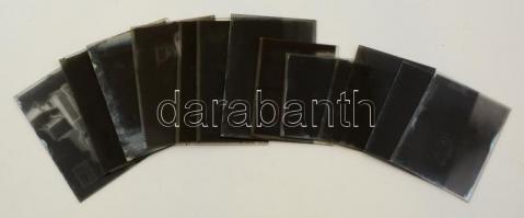 cca 1950 Kiskunfélegyháza, Marika fotó műteremben készült 13 db vintage üveglemez negatív, 9x12 cm é...