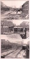 1985 Budapest, metró építés a Turbina utcánál, 21 db vintage városkép, feliratozva, 9x14 cm