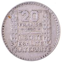Franciaország 1933. 20Fr Ag T:2 France 1933. 20 Francs Ag C:XF Krause KM#879