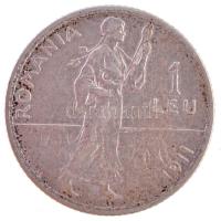 Románia 1911. 1L Ag "I. Károly" T:2,2- Romania 1911. 1 Leu Ag "Carol I" C:XF,VF