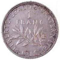 Franciaország 1916. 1Fr Ag T:2 France 1916. 1 Franc Ag C:XF