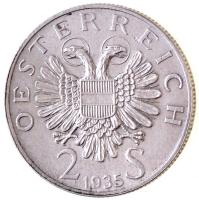 Ausztria 1935. 2Sch Ag "Karl Lueger" T:2  Austria 1935. 2 Schilling Ag "Karl Lueger" C:XF Krause KM#2855