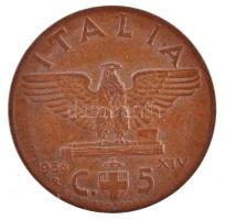 Olaszország 1936R (XIV) 5c Cu T:1-,2 Italy 1936R (XIV) 5 Centesimi Cu C:AU,XF