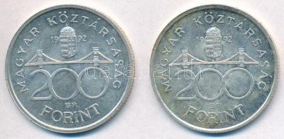 1992. 200Ft Ag "MNB" (2x) T:2