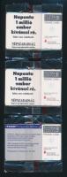 1992 2 db "Népszabadság" telefonkártya, bontatlan csomagolásban + 1 db "Malév" t...