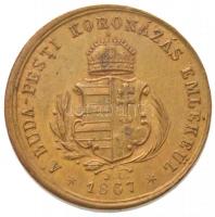 1867. "I. Ferenc József és Erzsébet budai koronázásának 25. évfordulójára" Br zseton. &quo...