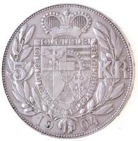 Lichtenstein 1904. 5K Ag "II. János herceg" T:2,2-  Lichtenstein 1904. 5 Kronen Ag "Prince John II" C:XF,VF Krause Y#4