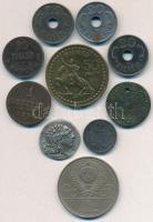 10db-os vegyes magyar és külföldi pénzérme és replika, közte 1941-1944. 20f Fe (3xklf), Szovjetunió 1977. 1R  Cu-Ni-Zn "Olimpia" T:2,2- patina 10pcs of various coins and coins replicas, including Hungary 1941-1944. 20 Fillér Fe (3xdiff), Soviet Union 1977. 1 Rubles Cu-Ni-Zn "Olympics" C:XF,VF patina