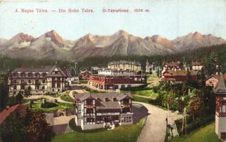 Ótátrafüred, Stary Smokovec, Alt-Schmecks; szállók, Kertész Tódor üzlete, kávéház / hotels, shop, café (EK)