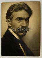 cca 1925 Székely Aladár (1870-1940): In memoriam Edvi Illés Aladár festőművész, feliratozott vintage fotóművészeti alkotás, kasírozva 38x27,5 cm