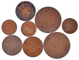 8db-os vegyes skandináv bronzpénz tétel, közte Dánia 1856. 1s Br, Norvégia 1934. 2ö Br, Svédország 1902. 1ö Br T:2-3 8pcs of various Scandinavian bronze coins, including Denmark 1856. 1 Skilling Br, Norway 1934. 2 Ore Br, Sweden 1902. 1 Ore Br C:XF-F