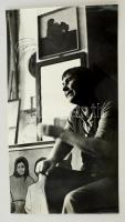 cca 1969 Kalocsai Rudolf: Koszta Rozália festőművésznő, feliratozott vintage fotóművészeti alkotás, 40x21,5 cm