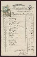 1898 Díszes számla 1kr okménybélyeggel férfiruha vásárlásról (hajtott)