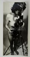 cca 1977 ,,Aktfotós", jelzés nélküli vintage fotóművészeti alkotás, 19,5x40 cm / erotic photo, 19,5x40 cm