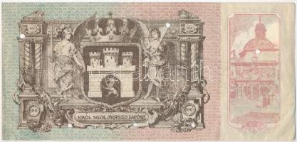 Lengyelország / Galícia / Lwów 1915. 100K lyukasztásokkal érvénytelenítve T:III szép papír
Poland /...