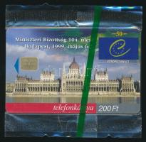 1999 Európa Tanács motívumos telefonkártya bontatlan csomagolásban
