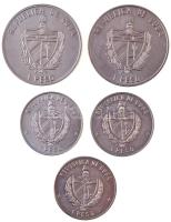Kuba 1981. 1P Cu-Ni "XIV Közép Amerikai és Karibi Játékok" + 1981. 1P Cu-Ni "Kubai élővilág" + 1981. 1P Cu-Ni "Nina" + 2000. 1P Cu-Ni "Tengeri ereklyék - A Peral tengeralattjáró" + 2000. 1 Peso Cu-Ni "Tengeri ereklyék - Juan Sebastian Elcano" T:1- Cuba 1981. 1 Peso Cu-Ni "XIV Central American and Caribbean Games" + 1981. 1 Peso Cu-Ni "Cuban Fauna" + 1981. 1 Peso Cu-Ni "Nina" + 2000. 1 Peso Cu-Ni "Maritime Relics - Submarine Peral" + 2000. 1 Peso Cu-Ni "Maritime Relics - Juan Sebastian Elcano" C:AU