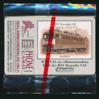 1995 "MÁV V43" motívumos telefonkártya bontatlan csomagolásban