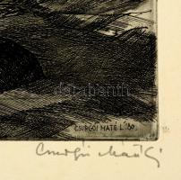 Csurgói Máté Lajos (1931-2001): A csodaszarvas legendája. Rézkarc (7/VII), papír, jelzett, 29×39 cm