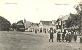 Feled, Veladin, Jesenské; Felső utca, Klein J. üzlete / street view, shop (vágott / cut)