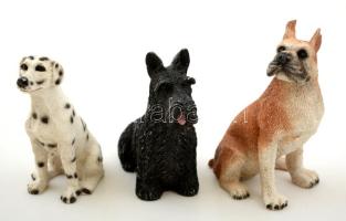 3 db kutyafigura (bulldog, schnautzer, dalmata), m: 5-9 cm